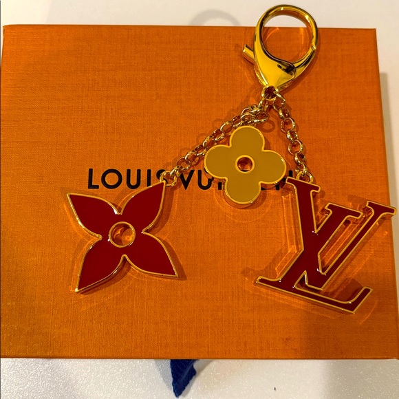 Louis Vuitton Accessories - SOLD Louis Vuitton Gold & Burgundy Thick Key Chain Holder wBox & Dust Bag